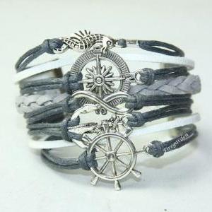 Seahorse Bracelet Infinity Compass Anchor Rudder..
