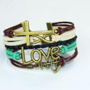 Anchor, Cross, Love And Infinity Charm Wrap..