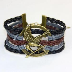 Mockingjay Bracelet Hunger Game Charm Wrap..